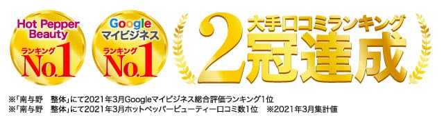 大手口コミランキング2冠達成